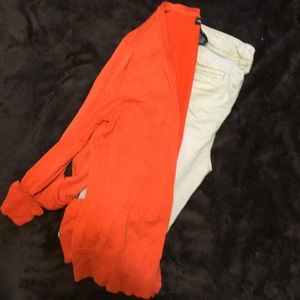 Orange 3/4 sleeve Cardigan